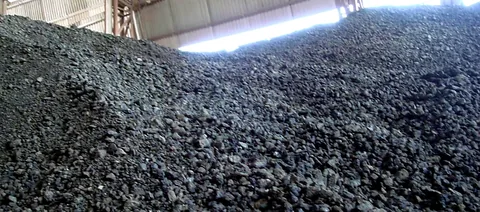 Bajaj Mullite 60 sintered mullite aggregate stockpile at the Bangalore plant